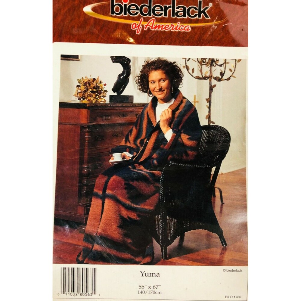Biederlack Cuddle Wrap Blanket Yuma Southwest Snap Zip Wearable Stadium 55"x67"